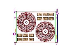 Griffin Radiators ComboUnit CrossFlow Radiator; 2-Row (15-17 Mustang GT)