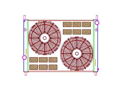 Griffin Radiators ComboUnit CrossFlow Radiator; 2-Row (15-17 Mustang GT)