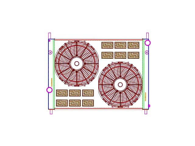 Griffin Radiators Mustang ComboUnit CrossFlow Radiator; 2-Row CU-70306 ...