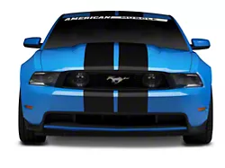 SEC10 GT500 Style Stripes; Gloss Black; 10-Inch (79-23 Mustang)