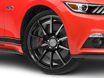 GT350 Style Gloss Black Wheel; 19x8.5; 30mm Offset (15-23 Mustang GT, EcoBoost, V6)