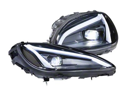 GTR Lighting Carbide LED Headlights; Black Housing; Clear Lens (05-13 Corvette C6)