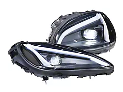 GTR Lighting Carbide LED Headlights; Black Housing; Clear Lens (05-13 Corvette C6)