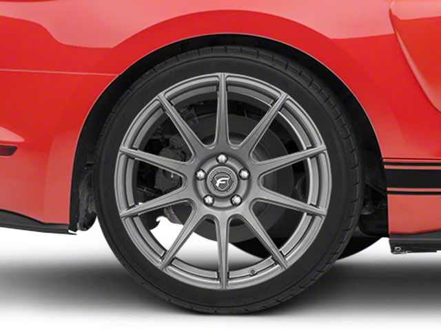Forgestar CF10 Monoblock Gunmetal Wheel; Rear Only; 19x10 (15-23 Mustang GT, EcoBoost, V6)