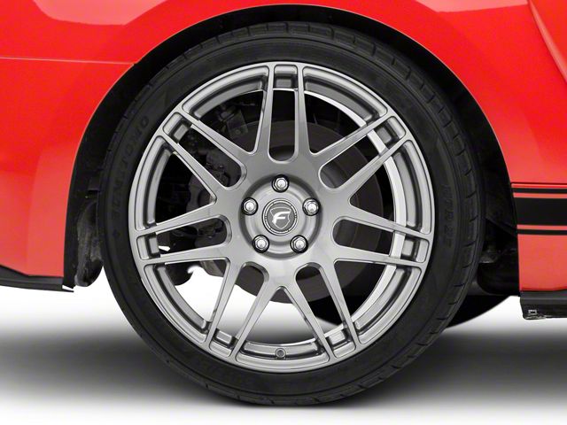 Forgestar F14 Monoblock Gunmetal Wheel; Rear Only; 19x10 (15-23 Mustang GT, EcoBoost, V6)