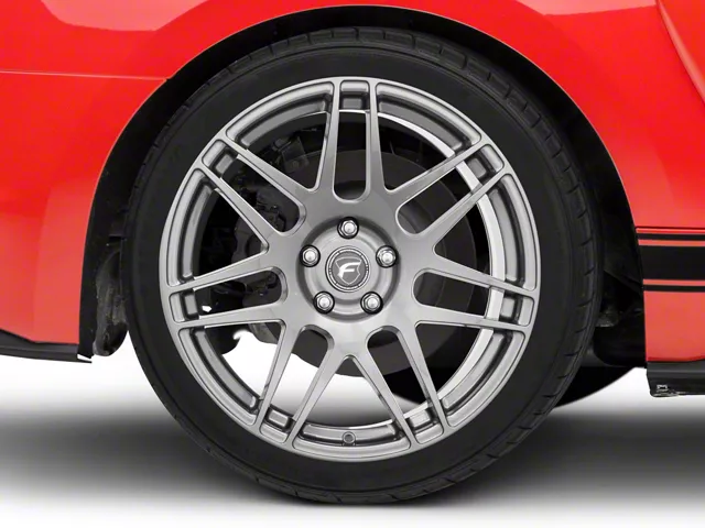 Forgestar F14 Monoblock Gunmetal Wheel; Rear Only; 19x11 (15-23 Mustang GT, EcoBoost, V6)