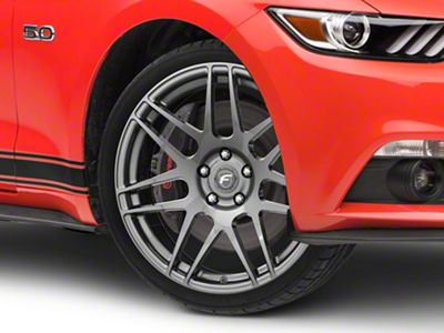 Forgestar F14 Monoblock Gunmetal Wheel; 19x9; 35mm Offset (15-23 Mustang GT, EcoBoost, V6)