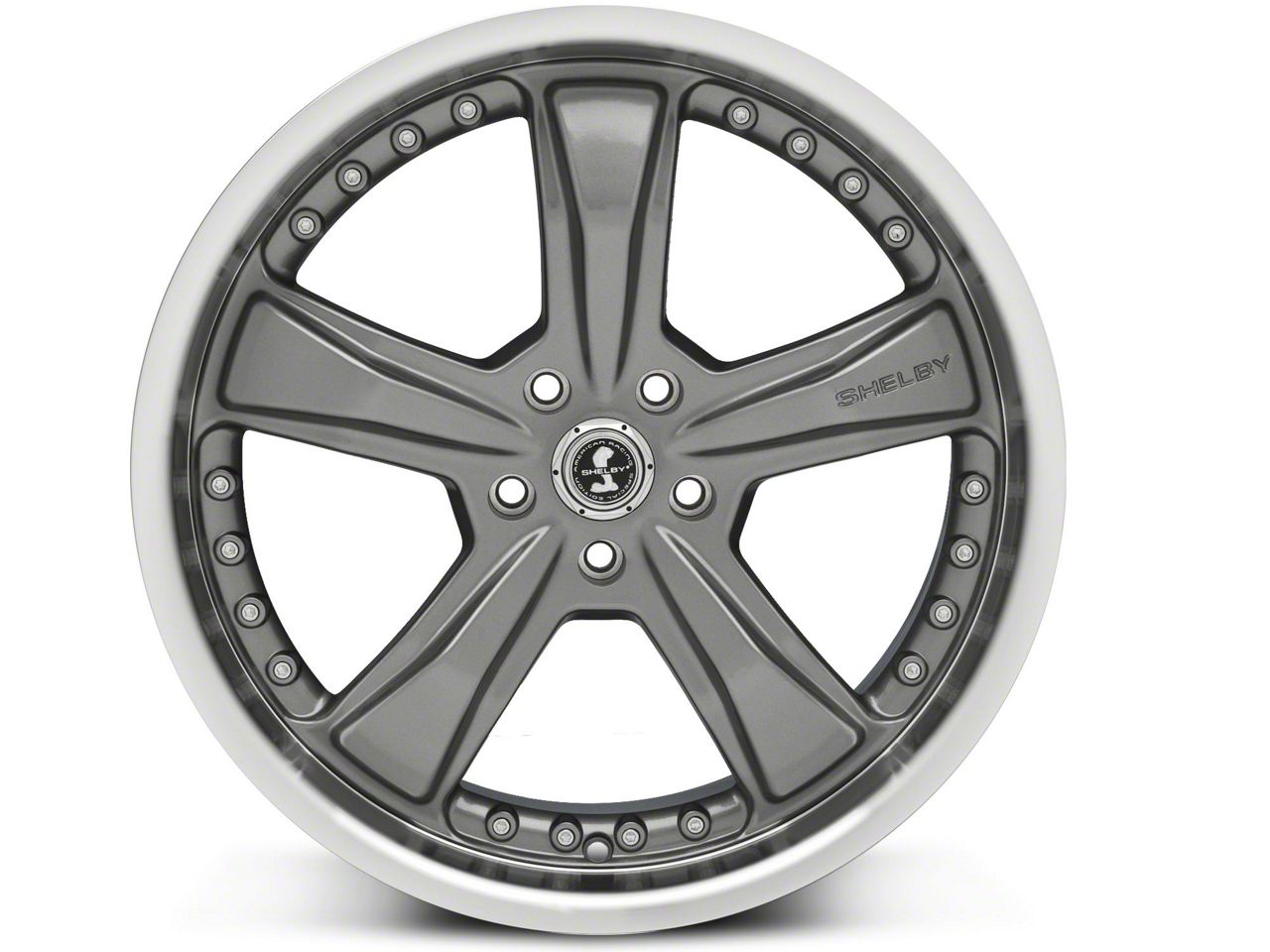 Mustang Razor Gunmetal Wheel; Rear Only; 20x10; 48mm Offset (05-09