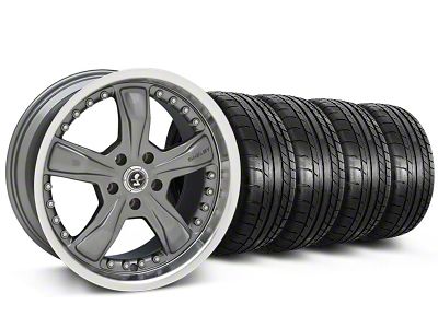 Staggered Shelby Razor Gunmetal Wheel and Mickey Thompson Tire Kit; 20x9/10 (05-14 Mustang, Excluding 13-14 GT500)