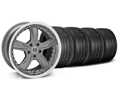 Staggered Shelby Razor Gunmetal Wheel and NITTO INVO Tire Kit; 20x9/10 (05-14 Mustang, Excluding 13-14 GT500)