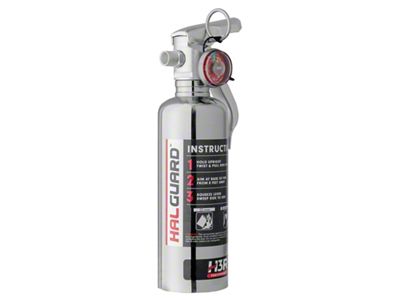 H3R Performance HalGuard Clean Agent Car Fire Extinguisher; Chrome; 1.4 lb.