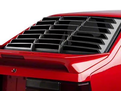 ABS Rear Window Louvers; Textured Black (79-93 Mustang Hatchback)