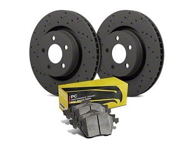 Hawk Performance Talon Cross-Drilled and Slotted Brake Rotor and Ceramic Pad Kit; Front (98-02 Camaro)