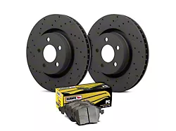 Hawk Performance Talon Cross-Drilled and Slotted Brake Rotor and Ceramic Pad Kit; Rear (09-11 Challenger R/T; 12-16 Challenger w/ Vented Rear Rotors)