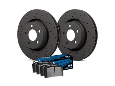 Hawk Performance Talon Cross-Drilled and Slotted Brake Rotor and HPS Pad Kit; Front (09-11 Challenger SE; 12-15 SXT Challenger w/ Solid Rear Rotors)