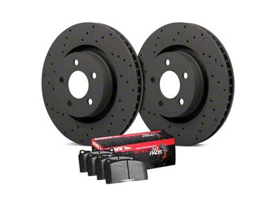 Hawk Performance Talon Cross-Drilled and Slotted Brake Rotor and HPS 5.0 Pad Kit; Front (97-04 Corvette C5)