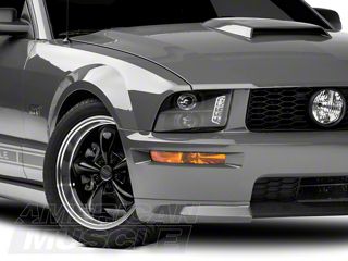 Autozensation Black Halo Projector Headlights For Ford Mustang 2005-2009 – LED Halo, Clear Lens, Pair