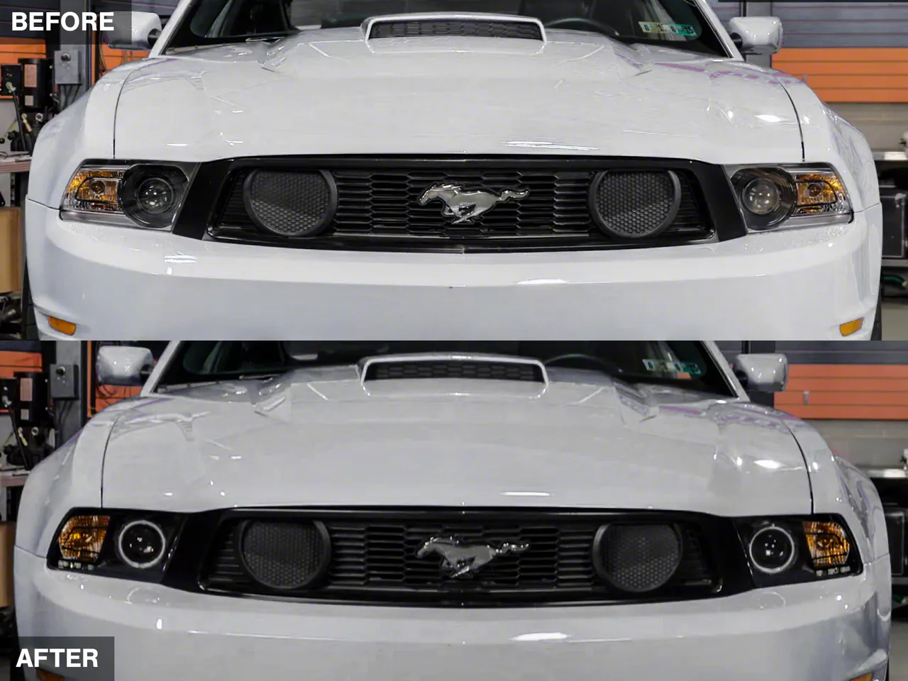Raxiom CCFL Halo Projector Headlights Black Housing Clear Lens 10 12 Mustang w Factory Halogen Headlights