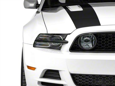 MMD Headlight Splitters; Matte Black (13-14 Mustang)