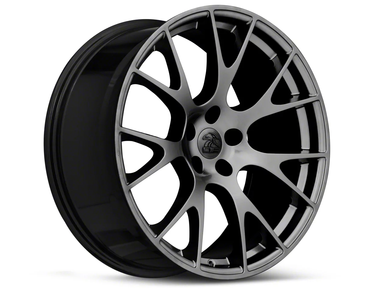 Challenger Hellcat Style Hyper Black Wheel; 20x9; 18mm Offset (08