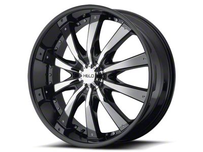 HELO HE875 Gloss Black with Removable Chrome Accents Wheel; 20x8.5; 38mm Offset (08-23 RWD Challenger, Excluding Widebody)