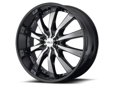HELO HE875 Gloss Black with Removable Chrome Accents Wheel; 20x8.5 (08-23 RWD Challenger, Excluding Widebody)