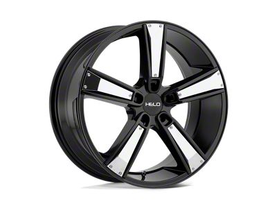 HELO HE899 Satin Black with Gloss Black and Chrome Inserts Wheel; 17x7; 38mm Offset (24-25 Mustang)