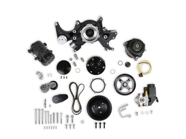 Holley Big Block Chevy Mid-Mount Complete Accessory System; Black