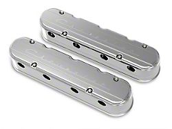Holley Chevrolet Script Valve Covers; Polished (10-15 V8 Camaro)