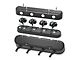 Holley LS Finned Valve Covers; Black Machined (10-15 V8 Camaro)