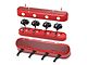 Holley LS Finned Valve Covers; Gloss Red (10-15 V8 Camaro)