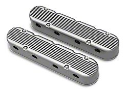 Holley LS Finned Valve Covers; Natural (10-15 V8 Camaro)