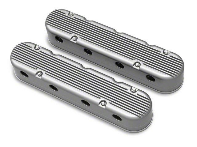 Holley LS Finned Valve Covers; Natural (10-15 V8 Camaro)