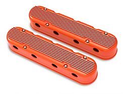 Holley LS Finned Valve Covers; Orange (10-15 V8 Camaro)