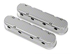 Holley LS Finned Valve Covers; Polished (10-15 V8 Camaro)