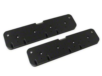 Holley LS Valve Cover Adapters; Black (10-15 V8 Camaro)