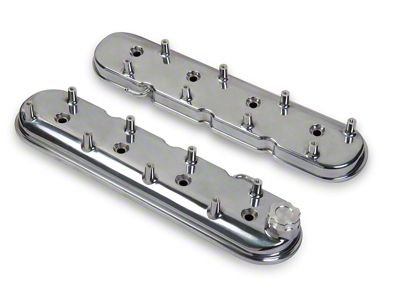 Holley LS Valve Covers; Polished (10-15 V8 Camaro)