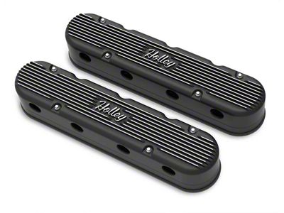 Holley LS Vintage Series Valve Covers; Satin Black (10-15 V8 Camaro)