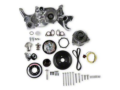 Holley Mid-Mount LS7 Race Accessory System without Power Steering Pump; Polished (14-15 Camaro Z/28)
