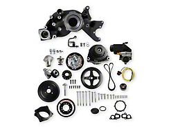 Holley Mid-Mount Race Accessory Drive System Kit with Power Steering Pump; Black (16-24 Camaro LT1, SS)