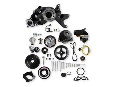 Holley Mid-Mount Race Accessory Drive System Kit with Power Steering Pump; Black (16-24 Camaro LT1, SS)