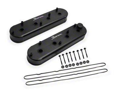 Holley Sniper Valve Covers; Black (10-15 V8 Camaro)