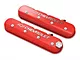 Holley Tall LS Valve Covers with Bowtie/Chevrolet Logo; Red (10-15 V8 Camaro)