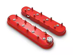Holley Tall LS Valve Covers; Gloss Red (10-15 V8 Camaro)