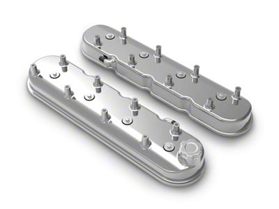 Holley Tall LS Valve Covers; Polished (10-15 V8 Camaro)