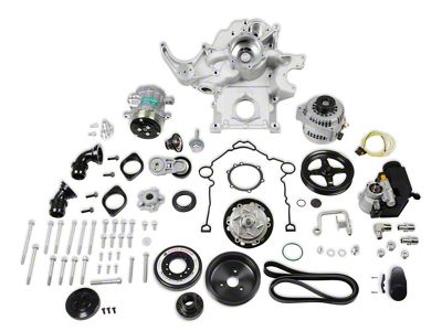 Holley Premium Mid-Mount Complete Accessory Drive System Kit; Natural (09-23 5.7L HEMI, 6.4L HEMI Challenger w/ VVT)