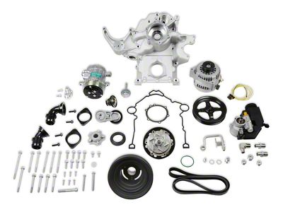 Holley Mid-Mount Complete Accessory Drive System Kit; Natural (09-23 5.7L HEMI, 6.4L HEMI Charger w/ VVT)