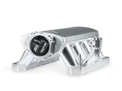 Sniper Fabricated Intake Manifold with 90mm Mopar Dual Throttle Body Mount and Fuel Rails; Silver (06-20 5.7L HEMI, 6.1L HEMI, 6.4L HEMI Charger)