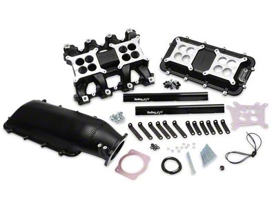 Holley GM LS3/L92 Modular Mid-Rise EFI Intake Manifold with 92mm Top; Black (08-13 6.2L Corvette C6)