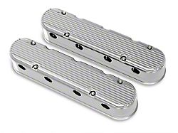 Holley LS Finned Valve Covers; Polished (97-13 Corvette C5 & C6, Excluding ZR1)